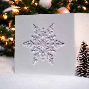 Cartão Quilling de Feliz Natal e Boas Festas - Floco de Neve