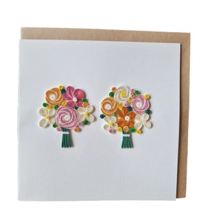 Greeting cards - Floral - 2 Bouquets of flowers - wedding gift card - happy anniversaries - happy engagement - wall art & office desk decor