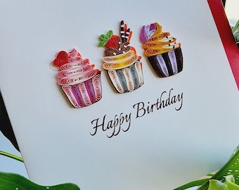 Quilling greeting card - Happy birthday