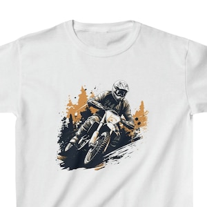 Dirt Bike Rider Boy&#39;s T-Shirt - Motocross Graphic Kid&#39;s Tee, Gift, Motocross MX Graphic Tee for Kids, Dirt Bike Life Kid&#39;s T-Shirt, Gifts