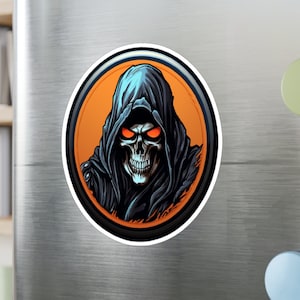 Grim Reaper Laptop/Skateboard Sticker - 3&quot;, 4&quot;, 6&quot;, 8&quot; - Dark Art Decal - Gothic Gift, Outdoors Gifts, Laptop Decal, High-Quality Decal