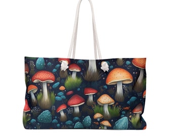 Weekend Get Away Mushroom Tote, Weekender Bag, Gift, Get Away, Vacation, Weekend Getaway Mushroom Tote Bag - Carry Magic on Your Adventures!