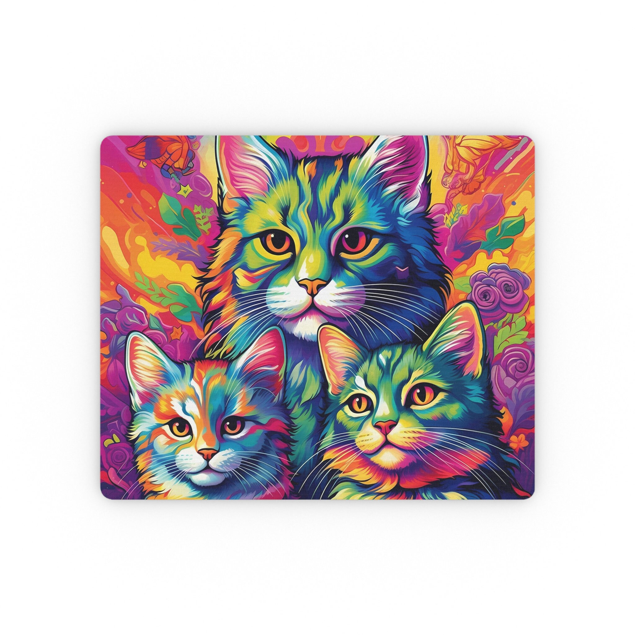 Retro Cat Mouse Pad, Time Warp Essentials Retro 90sinspired Prints on