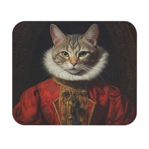 Cat Mouse Pad-Vintage Retro Gift, Home Office, Cat Mom, Cat Lover, Embrace Feline Charm While Navigating Your Digital Realm, (Rectangle)