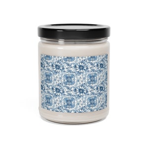 Flower Printed Candle - Floral Glow: Illuminate Your Space with Natural Elegance, Scented Soy Candle, 9oz
