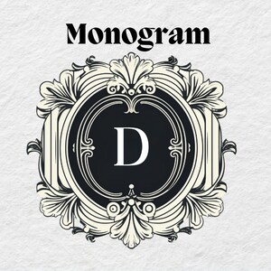 Monogram SVG D, Personalized Initial Design, Premade Wedding Monogram Digital Download SVG + PNG included