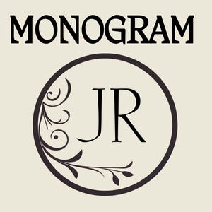 Monogram JR Digital Download, Custom Monogram Art with JR Initials for Personalized Wedding invitations JR Letter Art