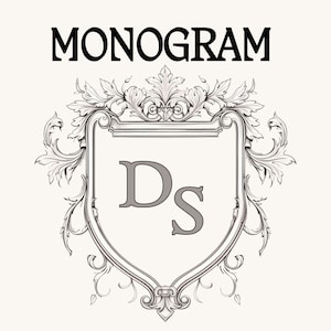 Monogram DS Digital Download, Custom Monogram Art with DS Initials for Personalized Wedding invitations DS Letter Art