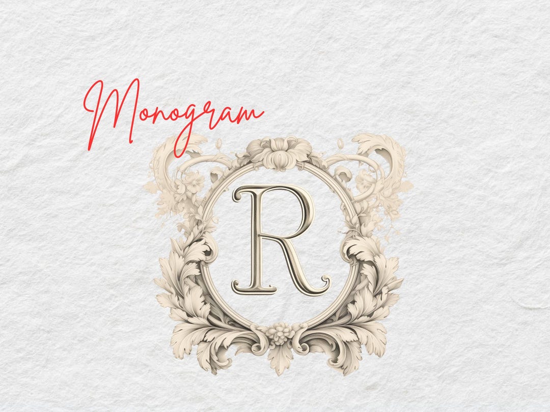 Monogram Letter R Wall Art, Personalized Home Decor & Gifts, Elegant ...