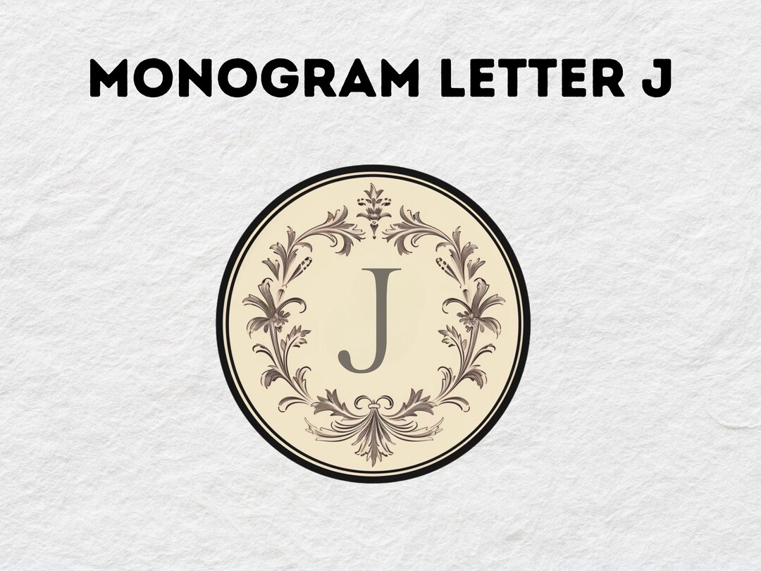 Monogram Letter J Digital SVG, Monogram Design Download, Monogram ...