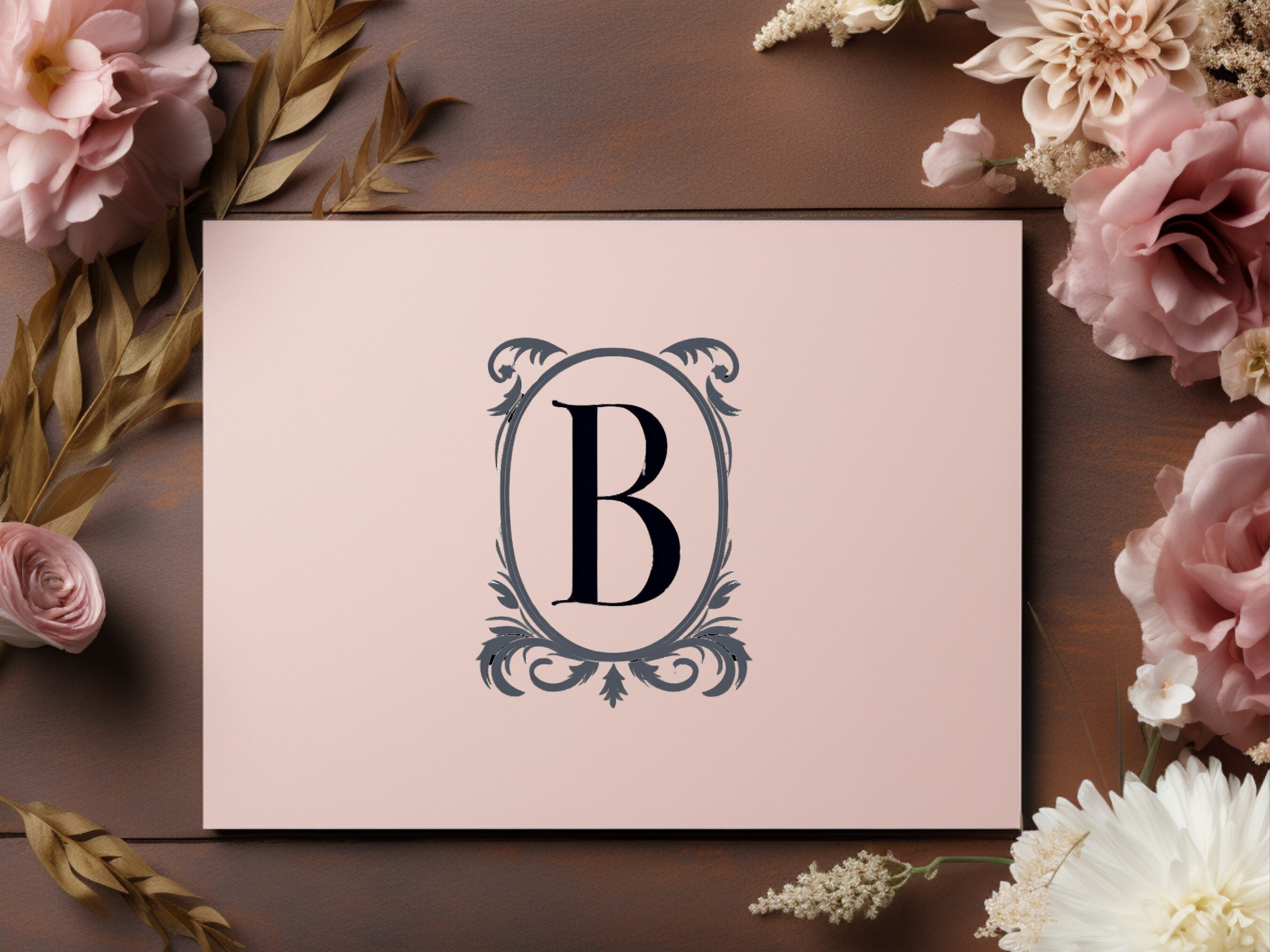 Monogram SVG B, Personalized Initial Design, Premade Wedding Monogram ...