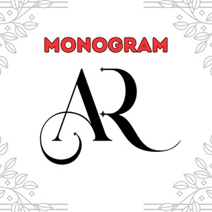 Monogram AR Digital Download, Custom Monogram Art With AR Initials for ...