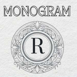 Arte de parede com letra R do monograma, decoração e presentes personalizados para casa, impressão inicial elegante para escritório, quarto ou sala de estar