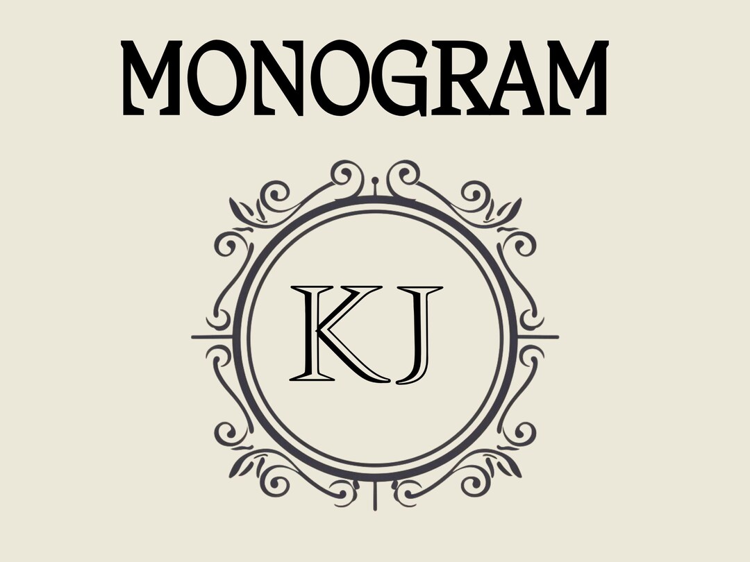 Monogram KJ Digital Download, Custom Monogram Art With KJ Initials for ...