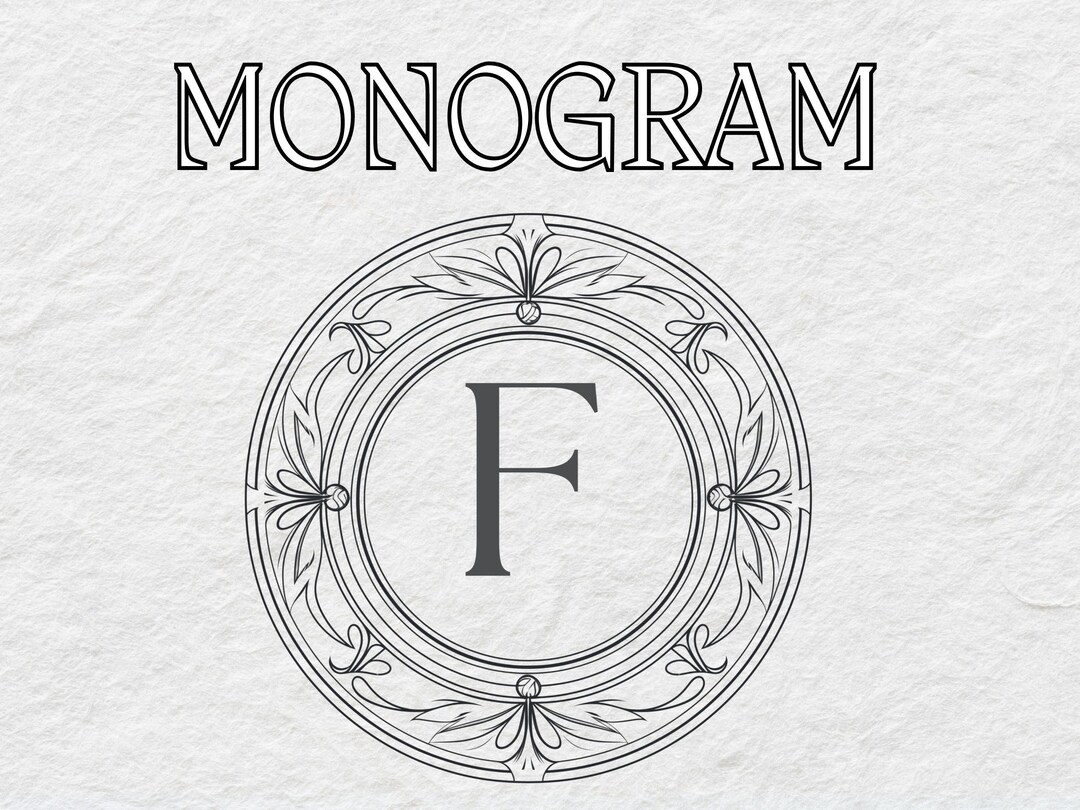 Letter F Digital Monogram SVG, Monogram Design Download, Monogram ...