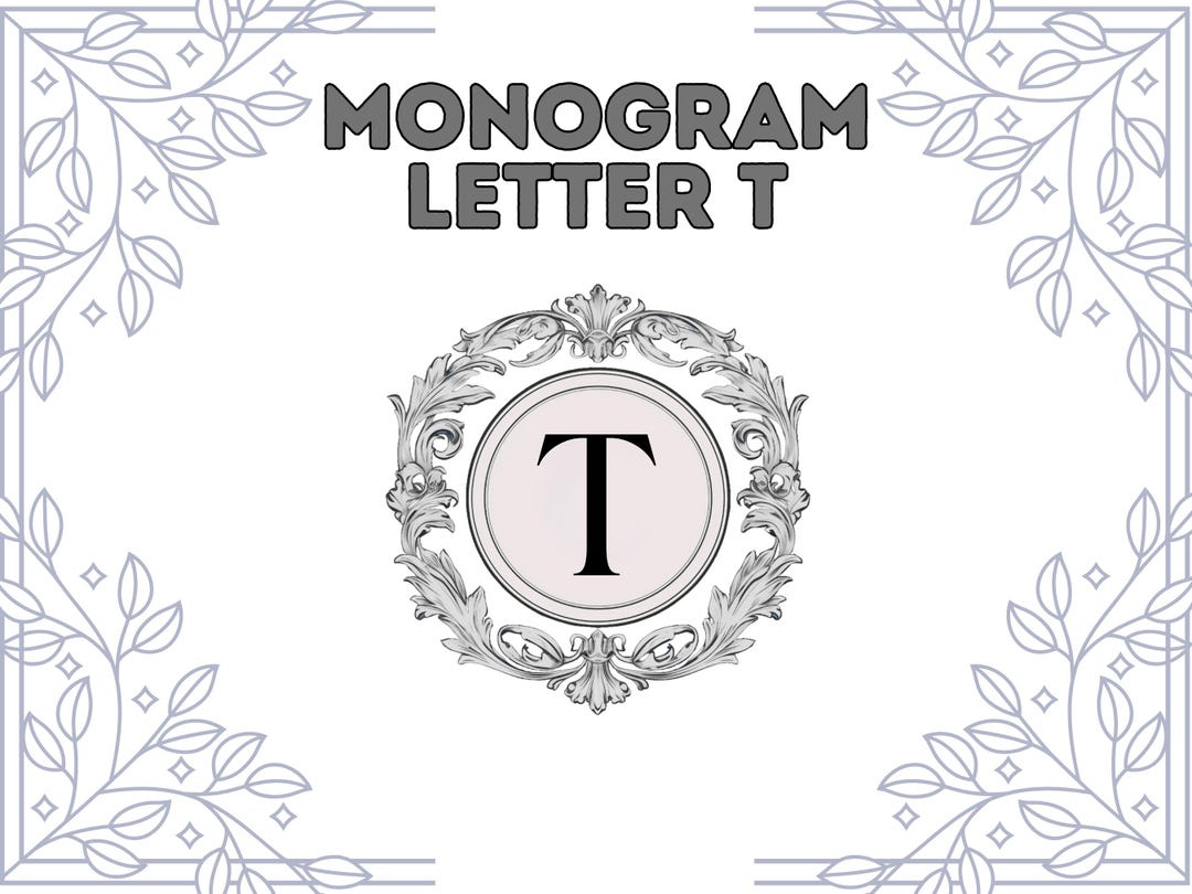 T Monogram Letter Digital SVG, Monogram Design Download, Monogram T ...
