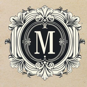 Monograma SVG Letra M, Descarga instantánea, SVG & PNG de alta calidad, Uso comercial