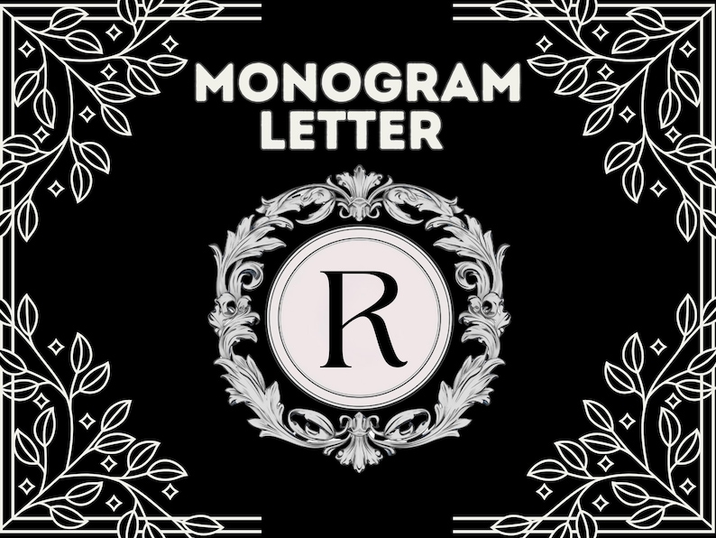 Monogram Letter R Wall Art, Personalized Home Decor & Gifts, Elegant ...