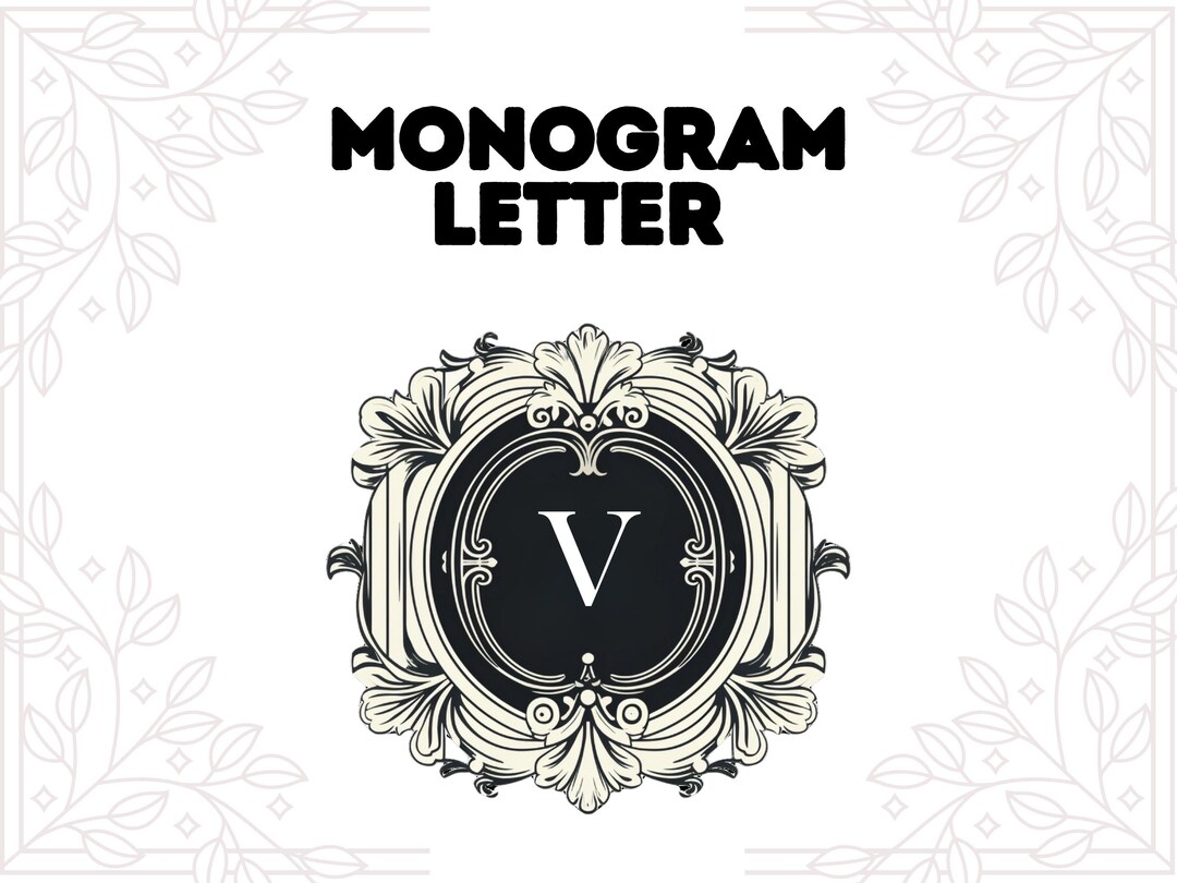 Digital Monogram Letter V Digital SVG, Monogram Design Download ...