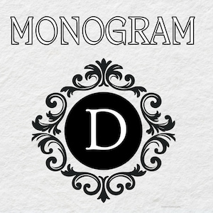 Elegante letra de monograma D SVG digital, descarga de diseño de monograma, imágenes prediseñadas de monograma, regalo de monograma de bricolaje, arte inicial personalizado