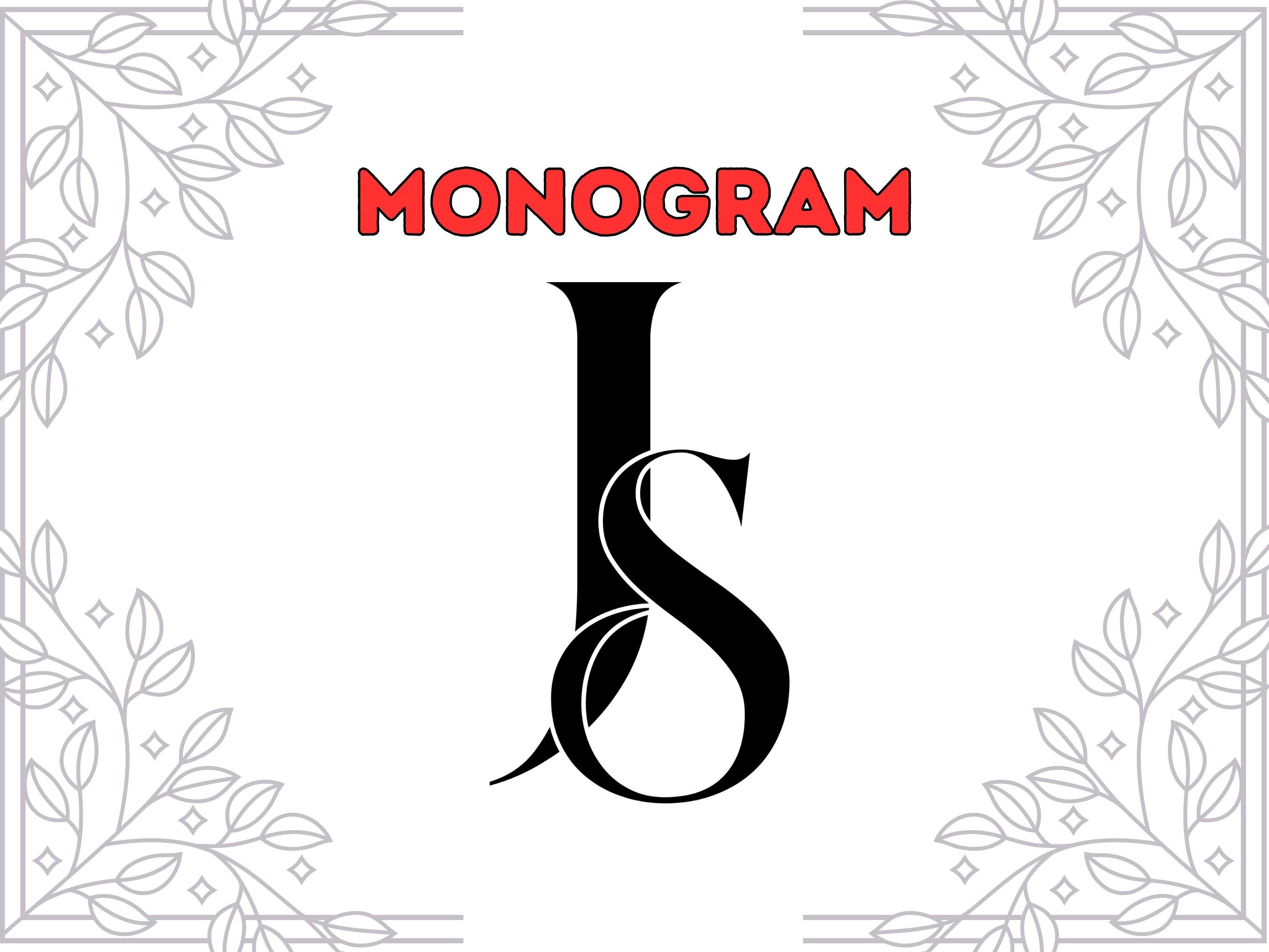 Monogram JS Digital Download, Custom Monogram Art With JS Initials for ...
