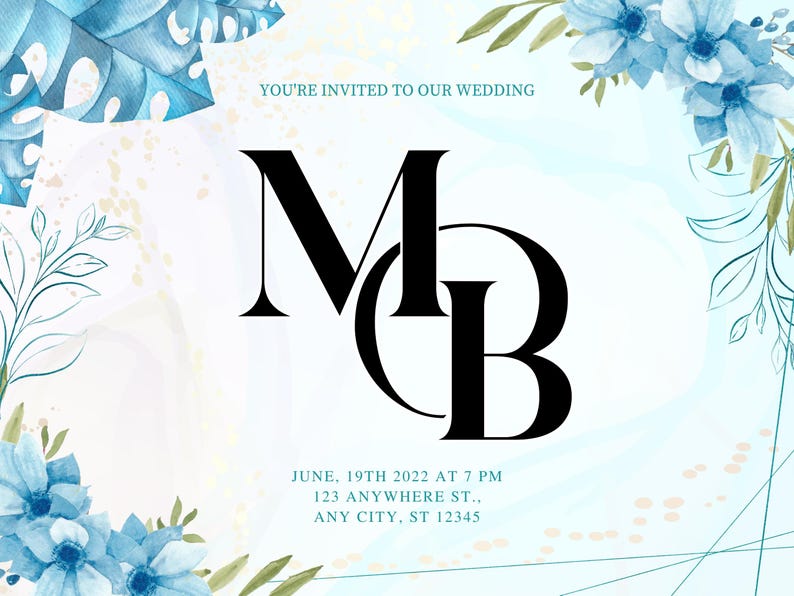 Monogram MB Digital Download, Custom Monogram Art With MB Initials for ...