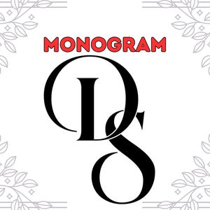 Monogram DS Digital Download, Custom Monogram Art with DS Initials for Personalized Wedding invitations DS Letter Art