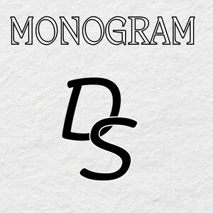 Monogram DS Digital Download, Custom Monogram Art with DS Initials for Personalized Wedding invitations DS Letter Art