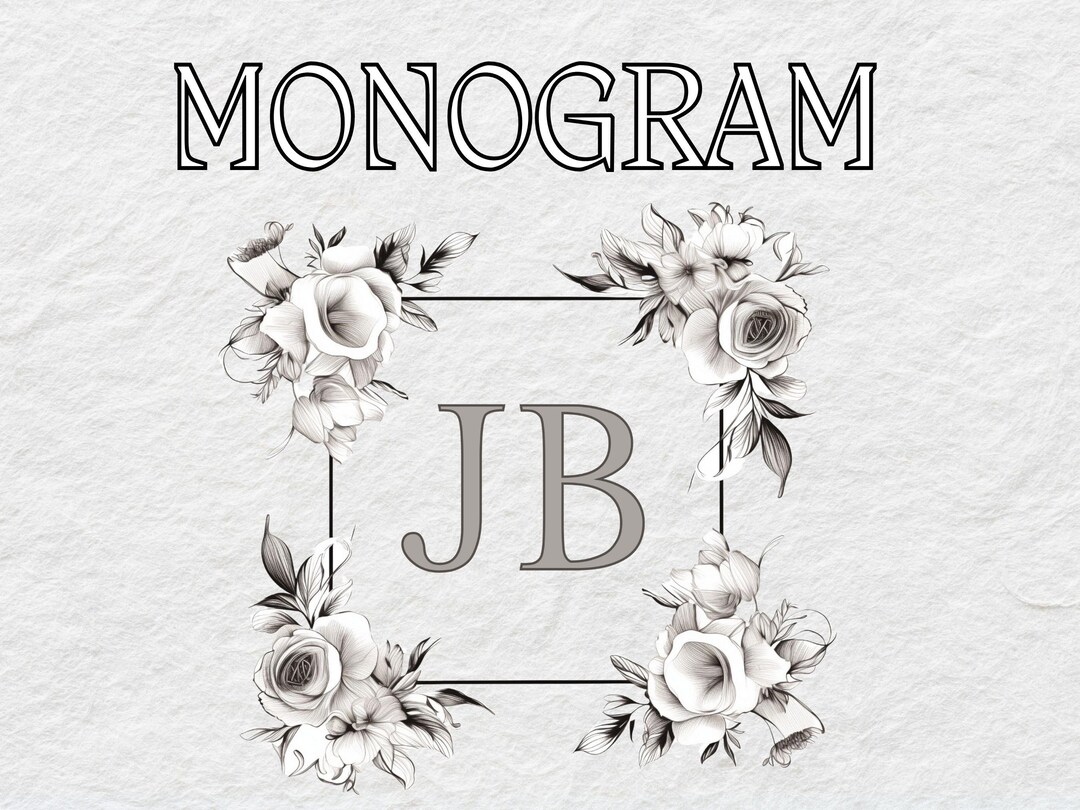 Monogram JB Digital Download, Custom Monogram Art With JB Initials for ...
