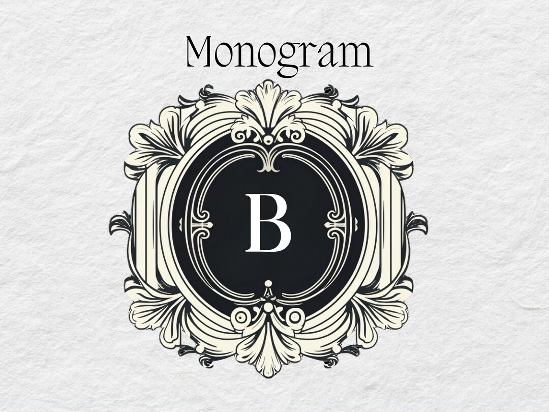 Monogram SVG B, Personalized Initial Design, Premade Wedding Monogram ...