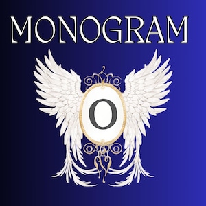 Engelsflügel-Monogramm SVG O, personalisiertes ursprüngliches Design & Erinnerungs-Andenken, Hochzeitsdekor, Gedenkgeschenk, einzigartiges Bastelzubehör