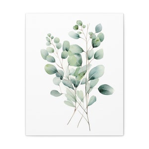 Canvas Gallery Wraps, Pastoral Charm in Watercolor: Eucalyptus and Twigs Frame
