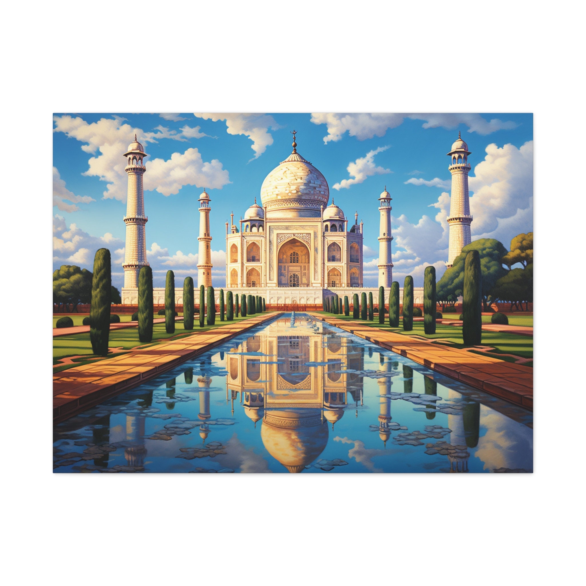 Canvas Gallery Wraps Majestic Taj: Oil Painted Elegance - Etsy