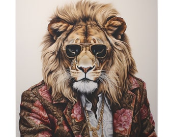 Canvas Gallery Wraps, Regal Elegance, the Luxury Lion