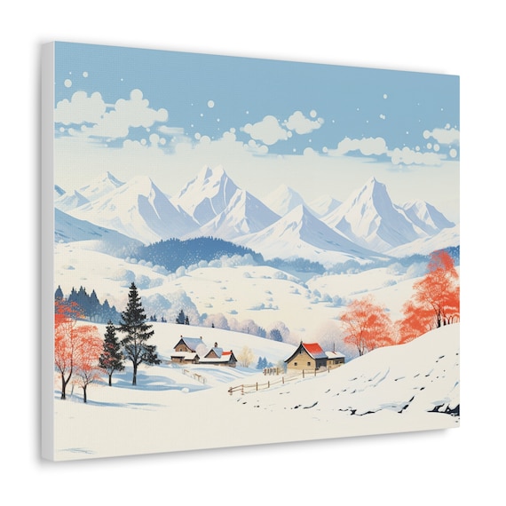 Canvas Gallery Wraps, Winter Wonderland: Scenic Landscapes in