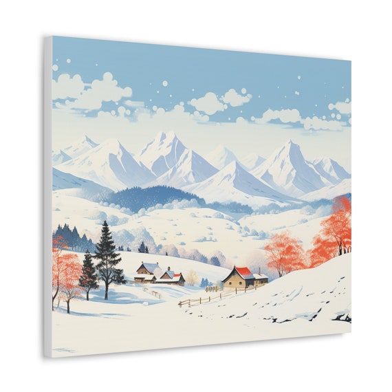 Canvas Gallery Wraps, Winter Wonderland: Scenic Landscapes in