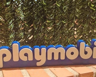 Letrero logo Playmobil en 3D