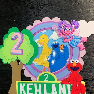 Adorno para tarta personalizado 3D S Street (2 piezas) / Monstruo rojo / Abby