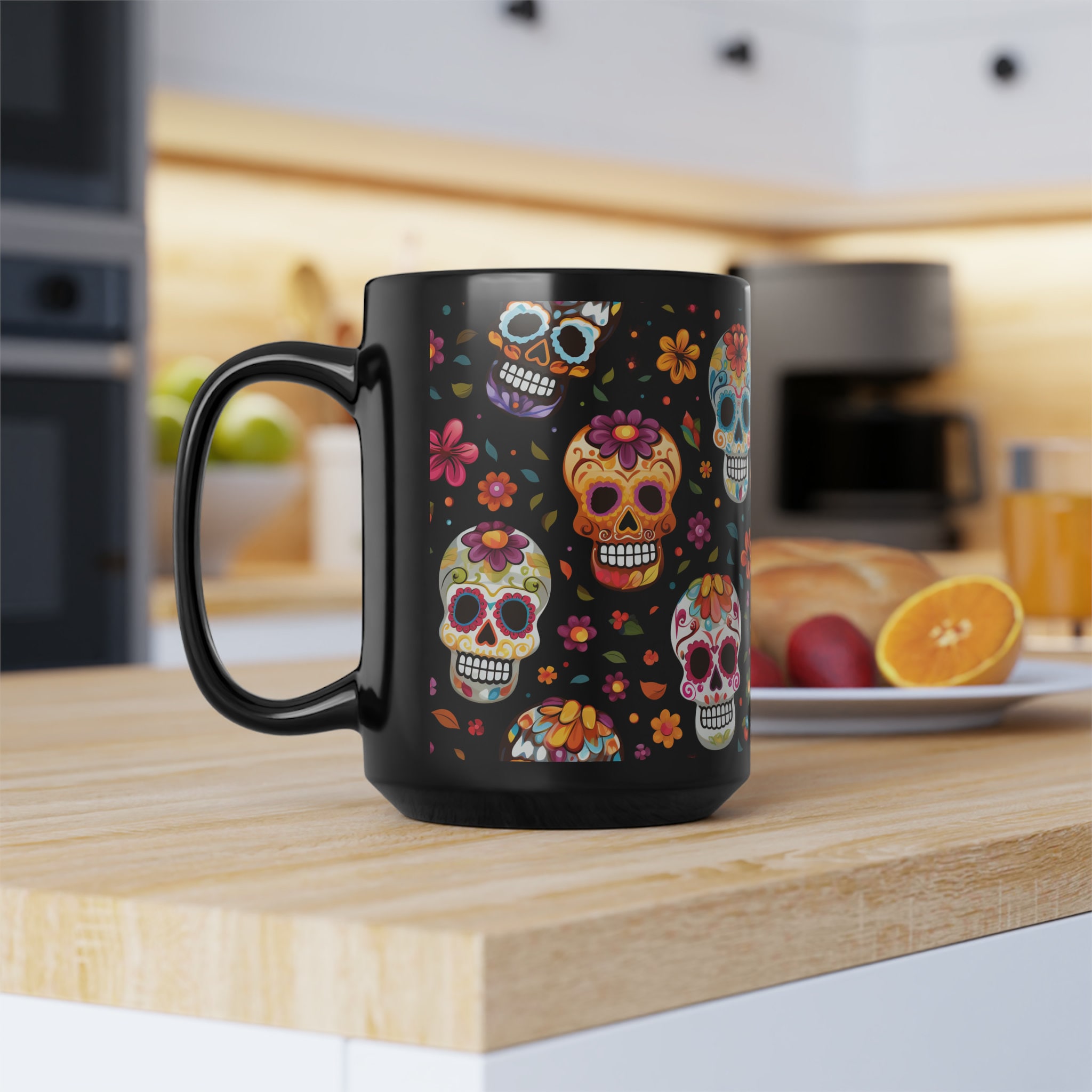 Custom Sugar Skull Mexican Coffee Mug DIY Day Of The Dead Ceramic