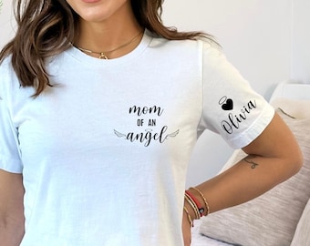 Personalized Mom of an Angel Shirt, Customized Baby Memorial, Mourning Themed, Mom Gifts