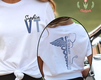 Personalized Veterinary Technician Nurse Shirt, VA Nurse, Vet Tech Student Graduation Gift