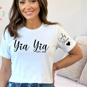 Custom Yiayia Est 2026 Shirt,  Gift from Grandkids to First Time, New Grandparent