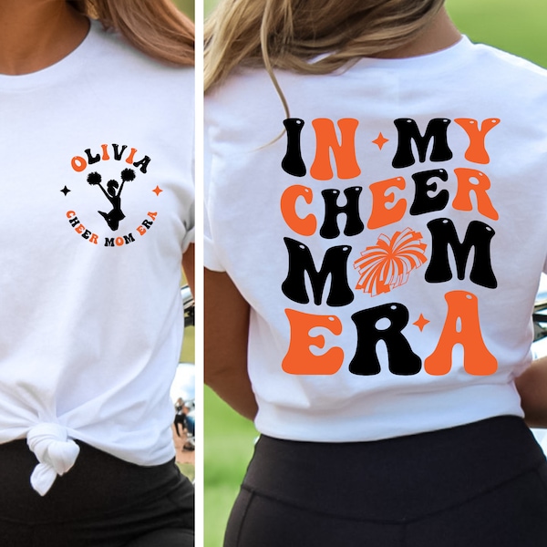 Personalized In My Cheer Mom Era Shirt, Custom Cheer Mama Gift, Cheerleading Squad