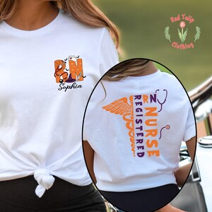 Camiseta personalizada de enfermera registrada para Halloween, Halloween Rn