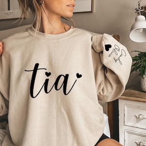 Personalized In My Tia Era Sweatshirt, Aunt Gift Hoodie, Auntie Pregnancy Announcement