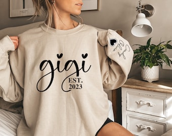 Personalized Gigi Sweatshirt: Custom Grandkids Names Hoodie, Grandmother Gift