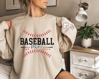 Personalized Baseball Mom Sweatshirt with Kids names, Baseball Hoodie For Women, Sports Mom Shirt, Mothers Day Gift, Family Baseball Shirt