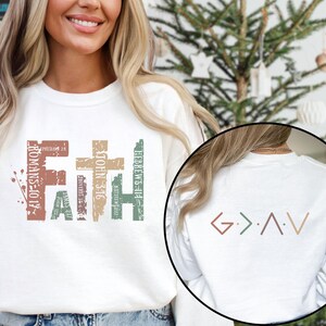 Faith Sweatshirt, Faith Cross Sweat, Christian Gift, Faith Gift, Love and Grace Hoodie, Faith Cross, Vertical Cross, Jesus Crewneck