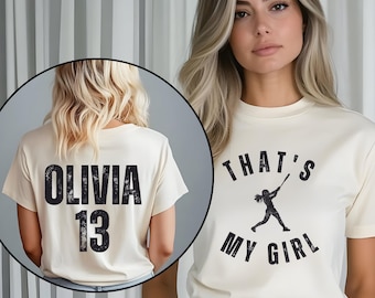 Custom That's My Girl Softball Shirt, Custom Baseball Mom Shirt, Cute Baseball Tee, Baseball Mom Shirt, Personalized Baseball Shirt