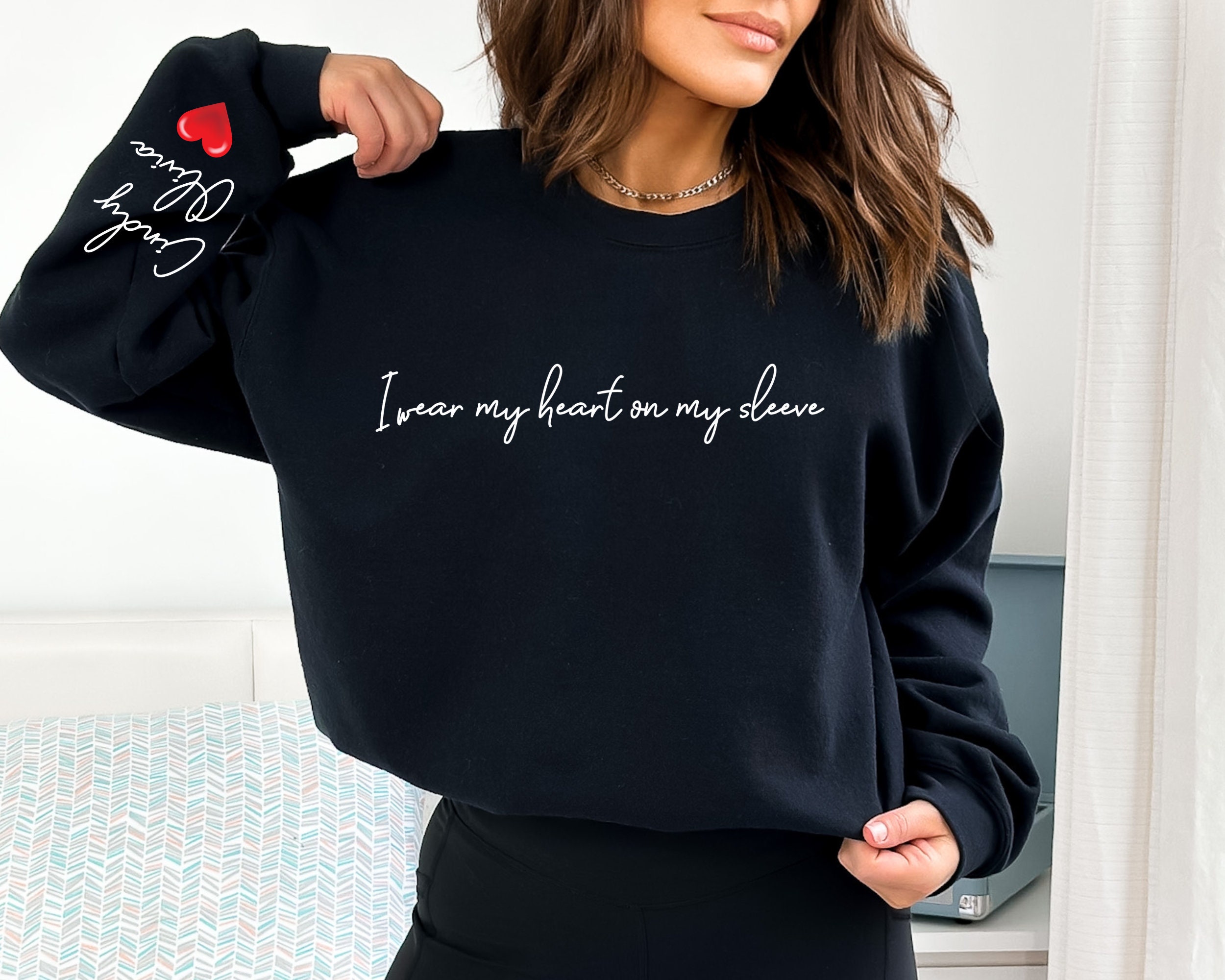 Personalized I Wear My Heart on My Sleeve Sweatshirt & Hoodie, Gift for ...